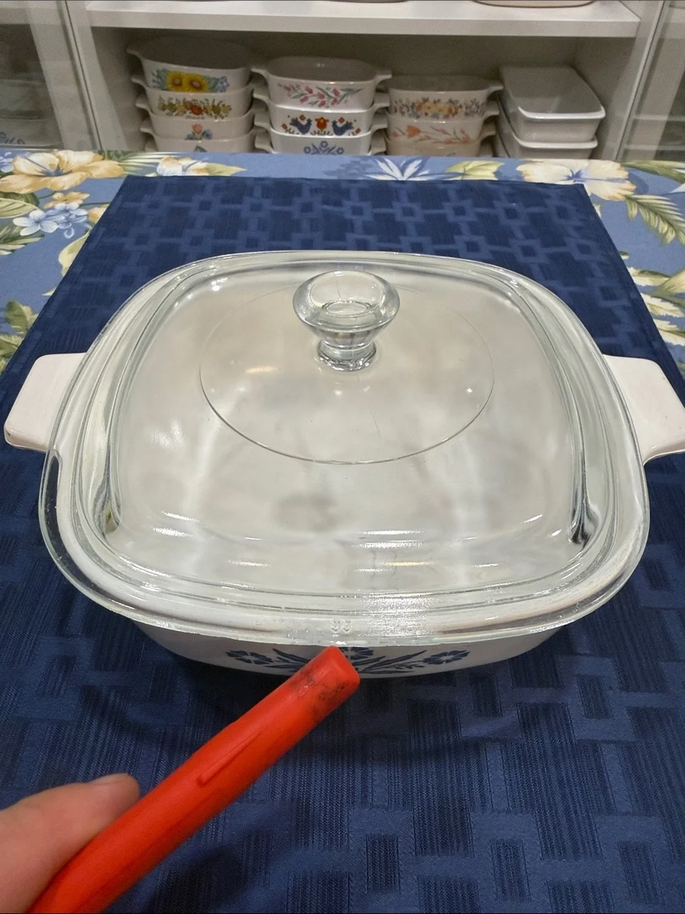Corningware Blue Cornflower 1 Quart Blue Lettering